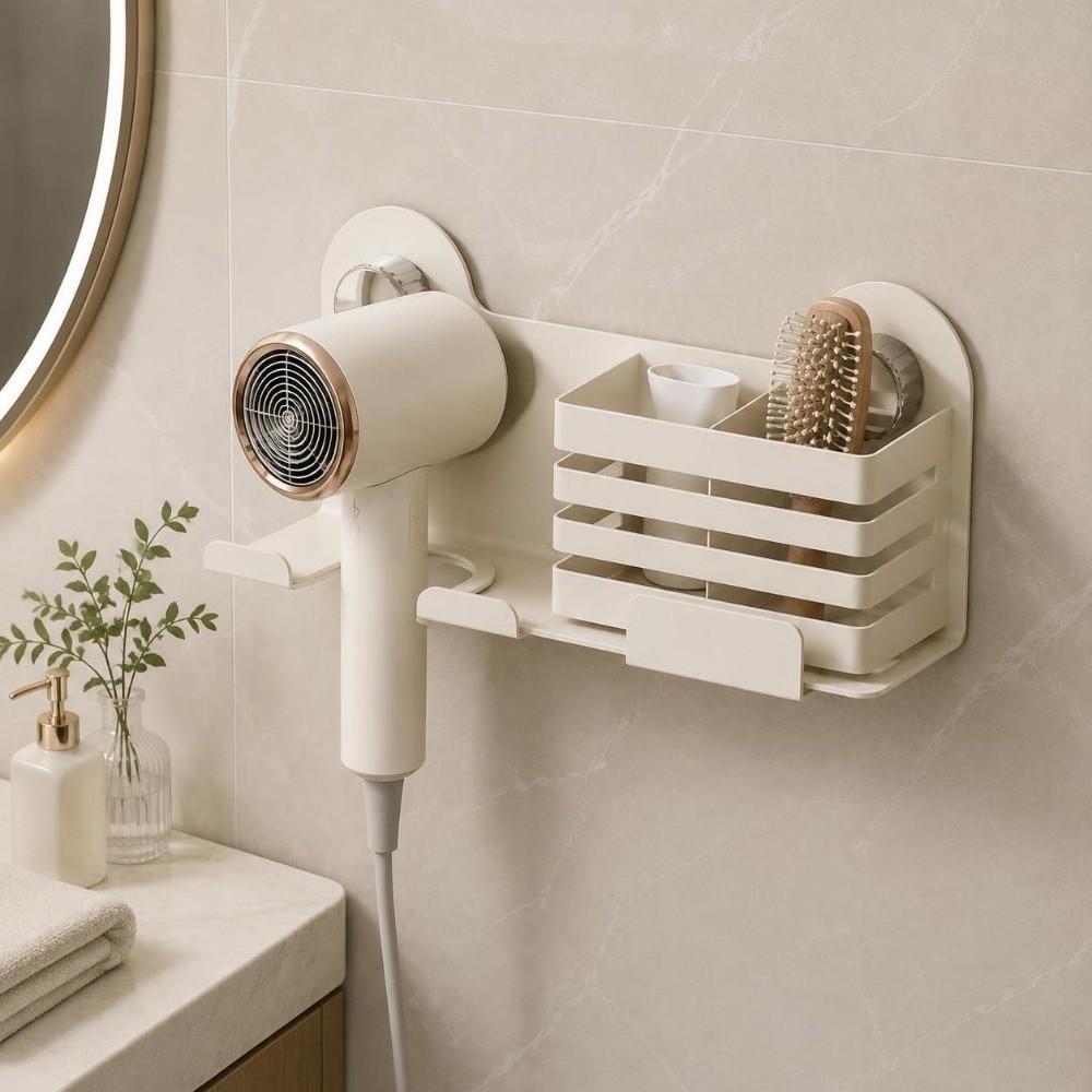No-Drill Hair Dryer Storage Rack Space Saving Blow Dryer Hanger Hair Straightener Holder  Salon Use