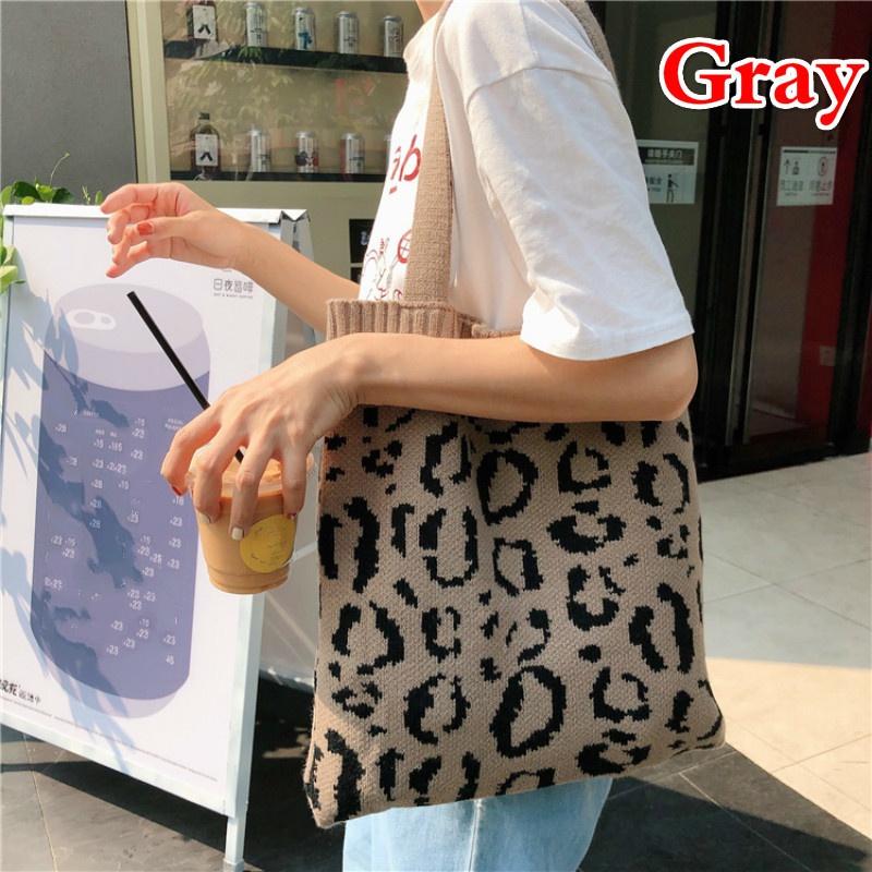 leopard print fur tote bolsa