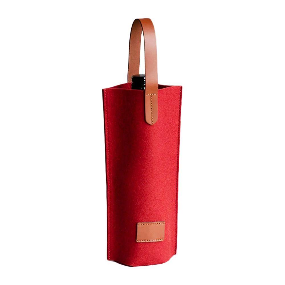 

Home Storage Simple Storage Bag Felt Bag Red Wine Pouch Wine Storage Bag Bottle Carrier червоний