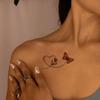 Autocolant Tatuaj Fluture Trandafir Iubire, Impermeabil Și De Lungă Durată, Model Claviculă, Atmosferă Blândă