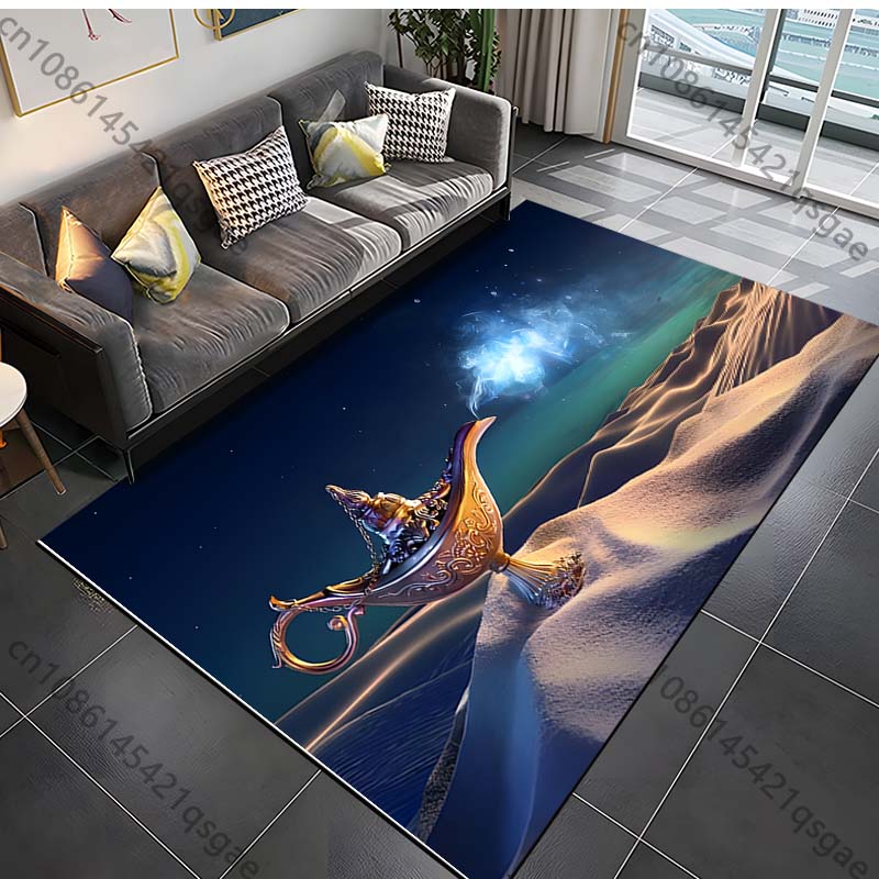 Mythology Story Wishing Lamp Pattern Carpets for Bedroom Living Room Sofa Mat Creative Door Mat Area Rug Home Decor Large Size