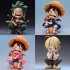 One Piece Anime - Seated Versions of Luffy, Sanji, Ace, and Brook - Figurine Models As Gifts