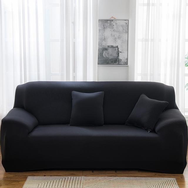 Waterproof Dark Grey Sofa Furniture Cover Elastic Sofa Covers Designed For Living Room Plain Couch Slipcovers Funda De Sofa Furniture Couverture De