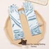 Princess Elsa Kids' Satin Gloves – Snow White Frozen Sophia Bow Performance Long Gloves