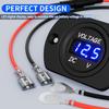 DaierTek Battery Voltage Meter Waterproof DC 12V 24V LED Voltmeter Panel 12 Volt 24 Volt 36 Volt Battery Monitor with Blue Light Round Digital