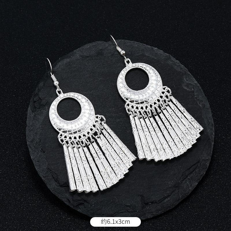 

Miao Yin earrings women s retro niche high-end long fringed earrings vacation earrings