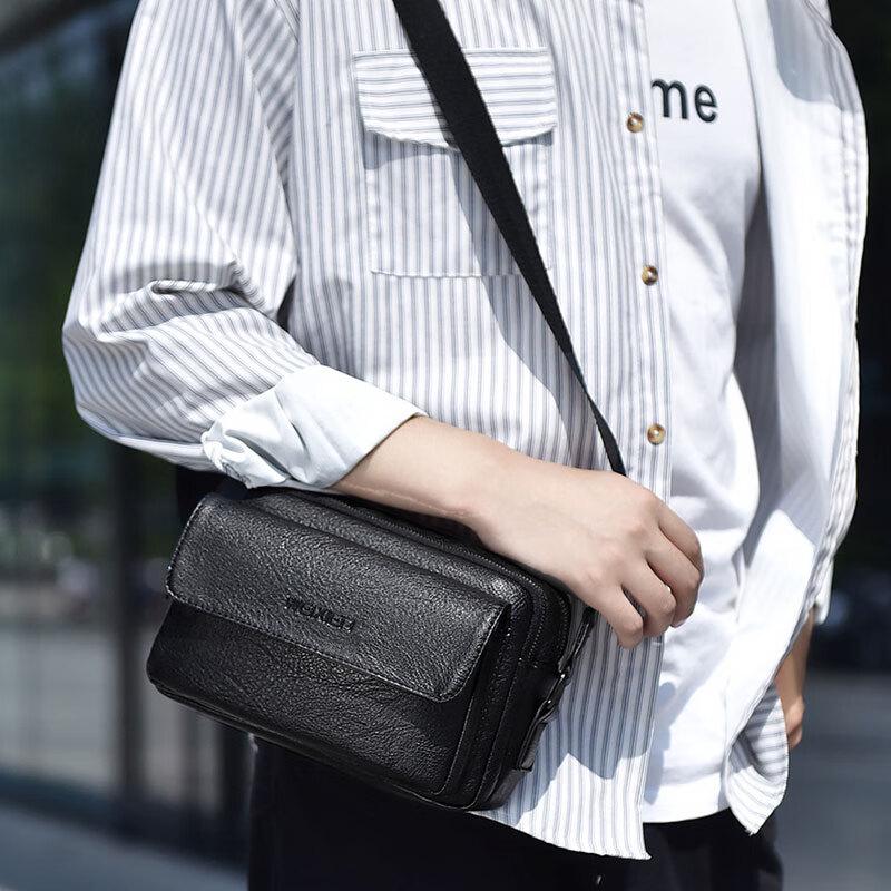 Weixier Men's Retro Water-Repellent Shoulder Bag