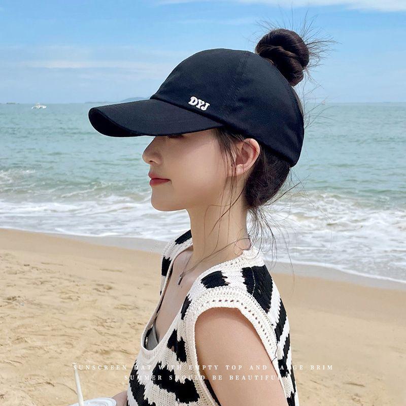 Hat Women's Summer Sun-Proof Topless Hat Sun Baseball Cap Breathable Korean Style Fashion Tide All-Matching Peaked Cap