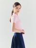 LORDLOAR Slim Ribbed Collar Knit Pink