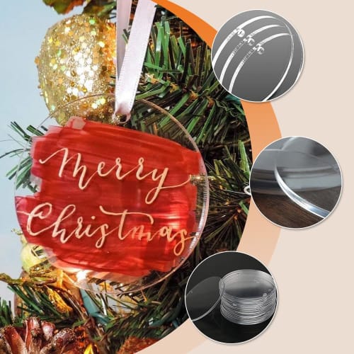 Aquafix Clear Acrylic Sheets, 50mm Diameter, 3mm Thick, Round Acrylic Sheets for DIY Decoration, Keychains, Advertising, Signs, with Protective Film (