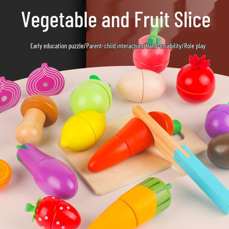 

Magnetic Wooden Fruit and Vegetable Cutting Toys for Kids