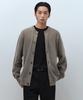 Musinsa Standard [Victoria Wool] Minimal Ribbed Round Neck Cardigan [Taupe]