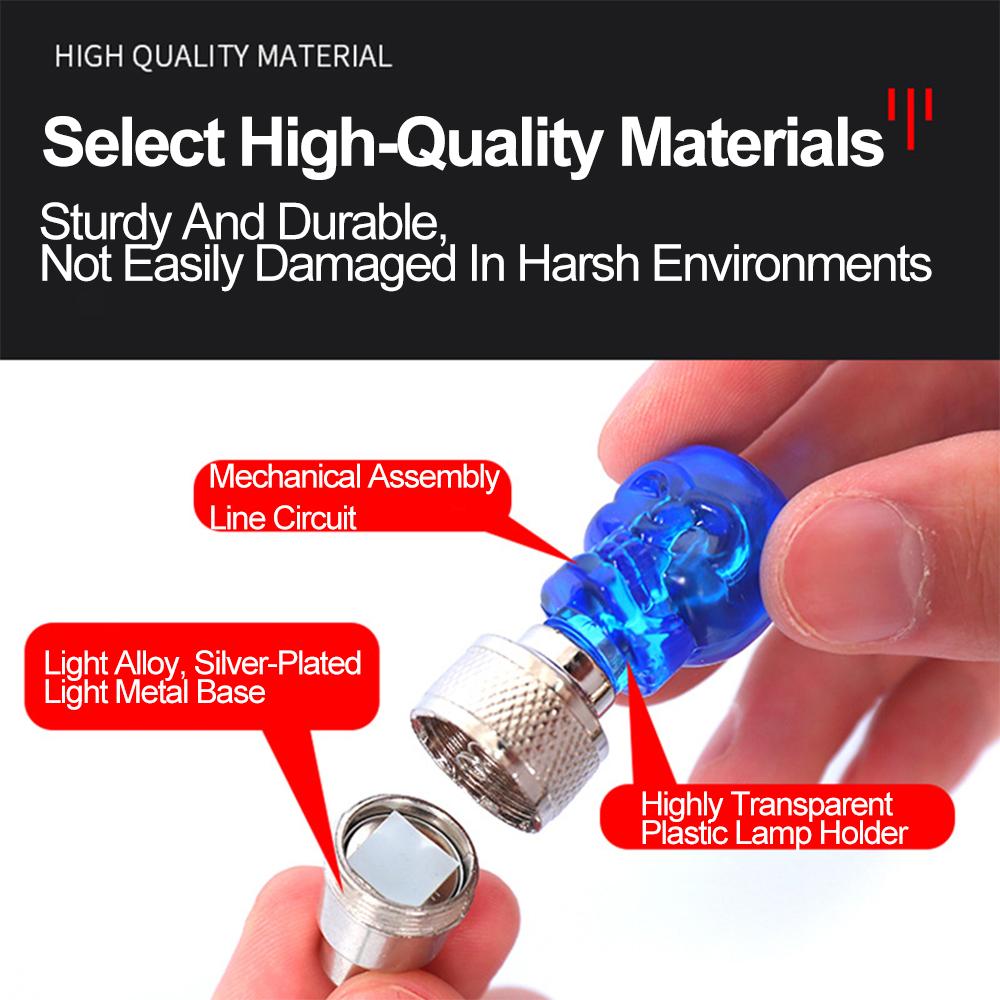 2KS Jízdní kolo LED Světla Čepička ventilku pneumatiky Svítilna Auto Auto Motocykl Pneumatika Vzduchový ventil Kola Dráty Světlo Cyklistické příslušenství