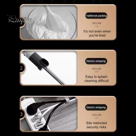 Półautomatyczna trzepaczka do jajek ze stali nierdzewnej, ręczny mikser do spieniania mleka, trzepaczka do szybkiego mieszania, ubijania i ubijania