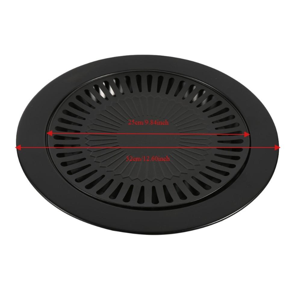 Iron BBQ Grill Pan Round Grill Rack Reusable Korean BBQ Grill Pan  Tourist Picnic Camping