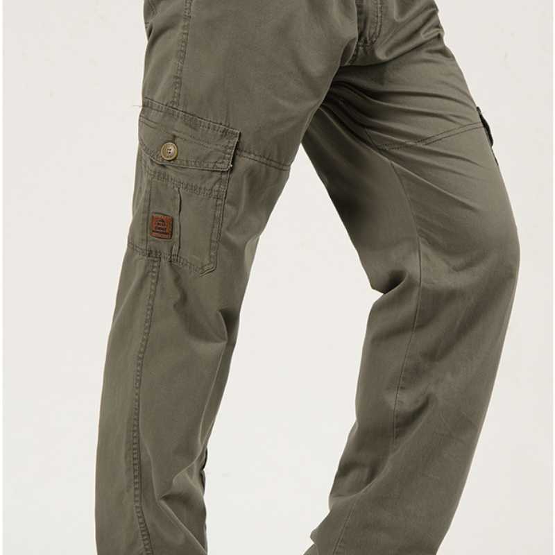 Frühling Sommer Herrenmode Gerade Freizeithose Einfarbig Multi Pocket Cargohose Herren Lose Cargohose