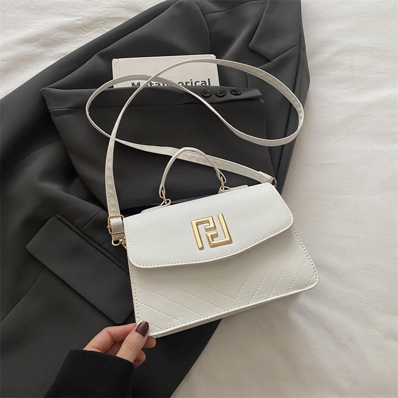Women's Bag Simple Texture Butterfly Messenger Bag Solid Color Shoulder Bag Niche Versatile Handbag Small Square Bag
