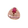 Purple Gold-Plated Rose Gold Inlaid Redstone Hollow Ring, Foreign Style Generous Fashion Women'S Jewelry