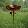 Cast Iron Outdoor Bird Bath Five Prongs Base Rust Resistant Bird Drinking Station Heavy Duty Tipping Eve Feeding Stations Lawn
