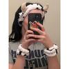 1pc Cow Pattern Bath Headband & 2pcs Bath Wrist Band, Polyester Cow Decor Facial Makeup Headband & Wrist Wash Band