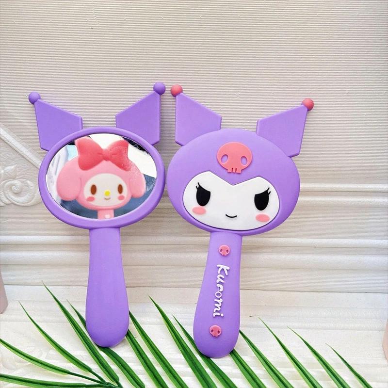 1 шт. Куроми Мелоди Мультяшное Силиконовое Портативное Косметическое Зеркало Каваии Sanrio Ручное Зеркало для Макияжа Косметические Инструменты для Красоты