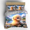 3Pcs Adorable Animal In Daisy Field Duvet Cover Set With 3D Printing Design Soft Polyester Bedding Set All-Season Comfort