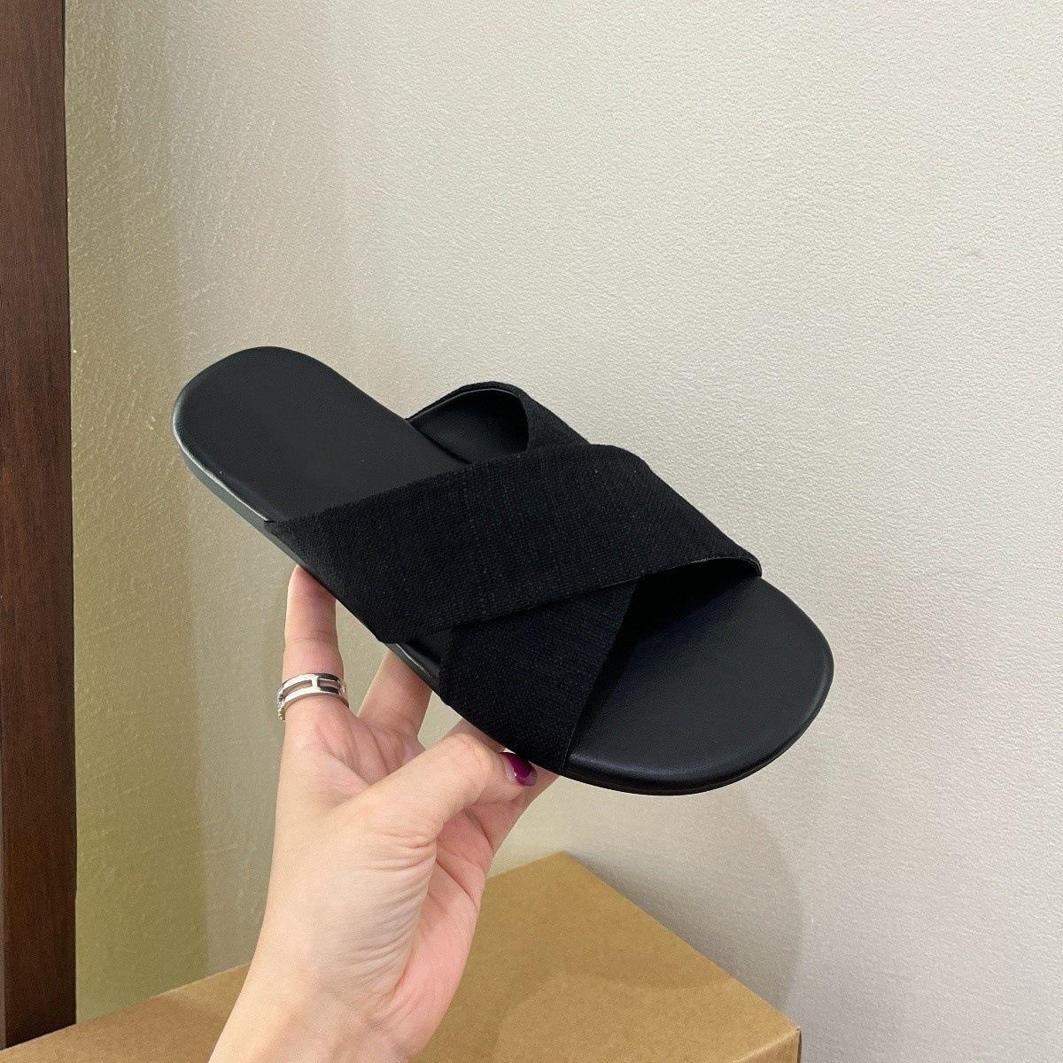 

Модные льняные тапочки-крестики для женщин, домашние, ретро, повседневные сандалии, пляжные сандалии на плоской подошве для отпуска, шлепанцы, сандалии женские, размер 35-40 40 чёрный