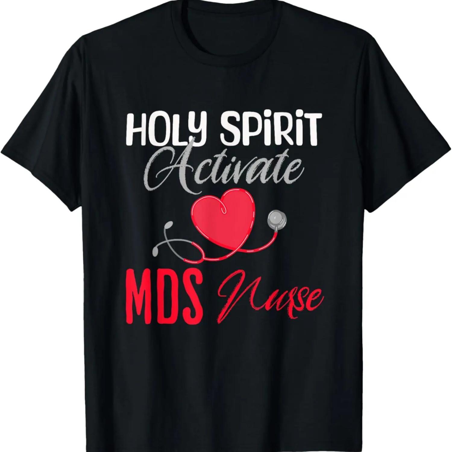 

Святой Дух Активируйся - Медсестра MDS Забавная Христианская Религиозная Футболка XXXXXL чёрный
