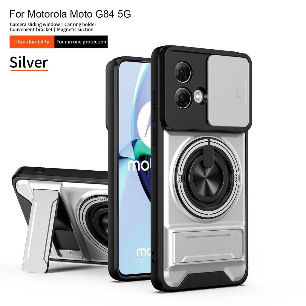 For Motorola G84 Case Moto G55 Cover Moto G56 G84 G55 Cases Magsafe Magnetic Fold Holder Military Armor Camera Protection Cover