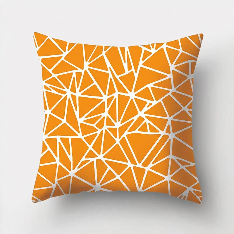 Orange Geometric Pattern Decorative Cushions Pillowcase Polyester Cushion Cover Throw Pillow Sofa Decoration Pillowcover 40923