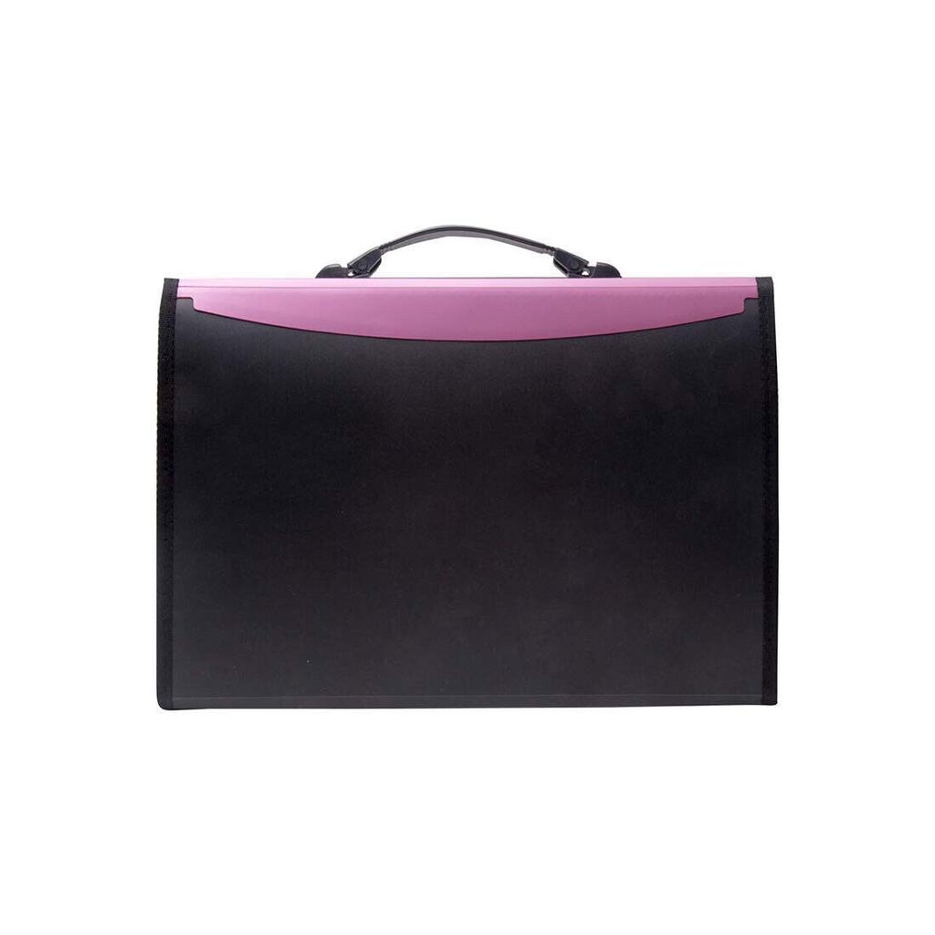 @ Plastic File Folder Expanding Bag With Handle Pink & Black Colour H971 MJ-551-60%OFF
