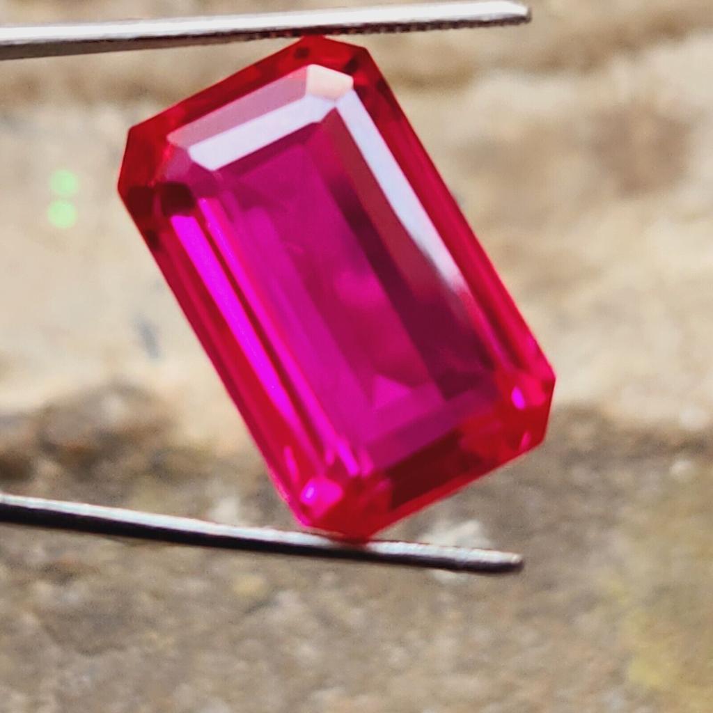 Heated 41 Ct Natural Ceylon Pink Sapphire Emerald Shape Loose Gemstone