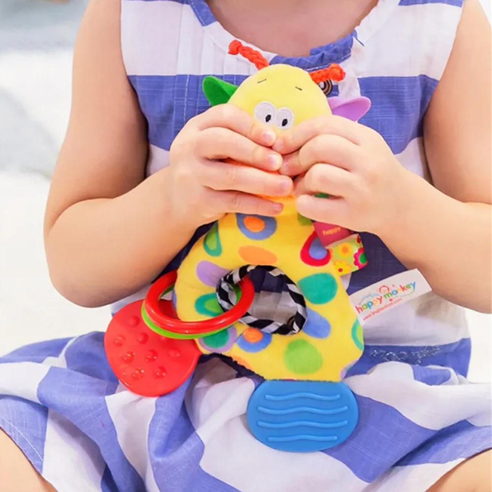 Rattles Animal Giraffe Baby Soft Stuffed Doll Teether Doll Cute Kids Infant Baby Teething Toys For Newborn Sensory Plush Toys