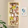 Adjustable Length Wood  Stuffed Animal Holders with LED Light Plush Toy Organizers for Bedroom or Playrooms Decors