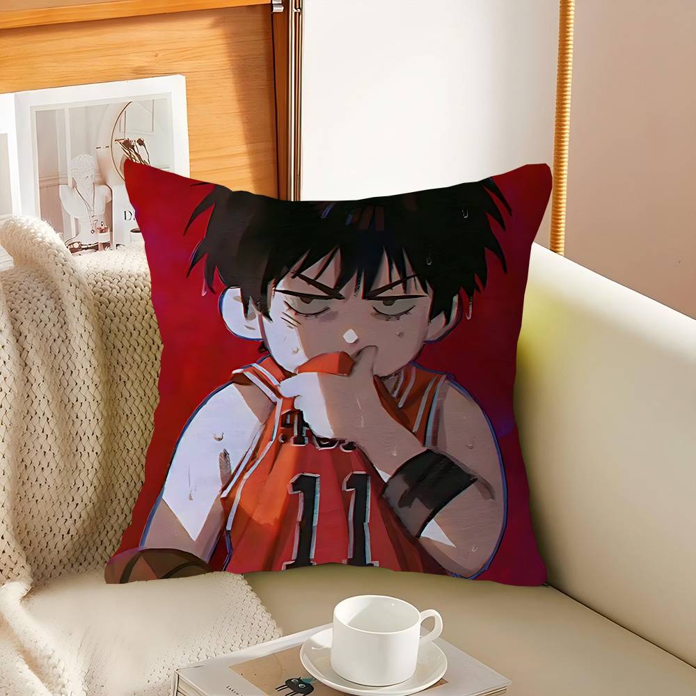 R-Rukawa Kaede Decorative Room Aesthetics Pillow Case Home Decor Bedroom Sofa Bed Couch Pillow Cover 45x45