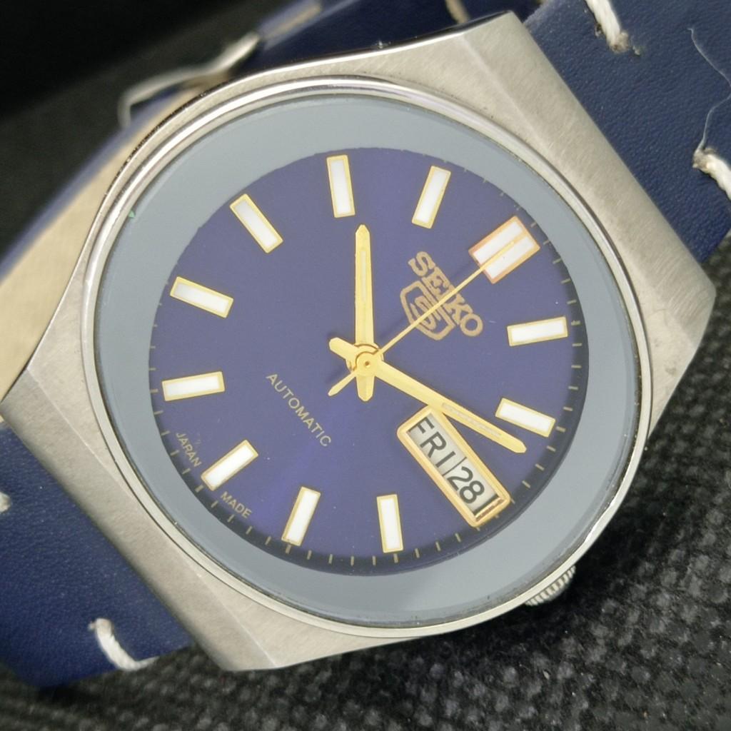

Б/у японские часы SEIKO 5 автоматические мужские старые синие циферблаты a301385-2 R1013-000a301385