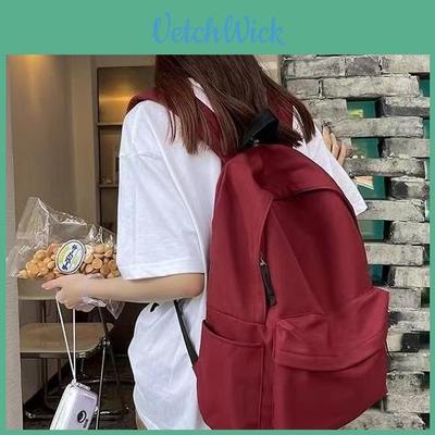 Einfarbiger Nylon-Schülerrucksack mit großem Fassungsvermögen für Freizeit, Reisen und den täglichen Gebrauch, leicht, urbaner Stil