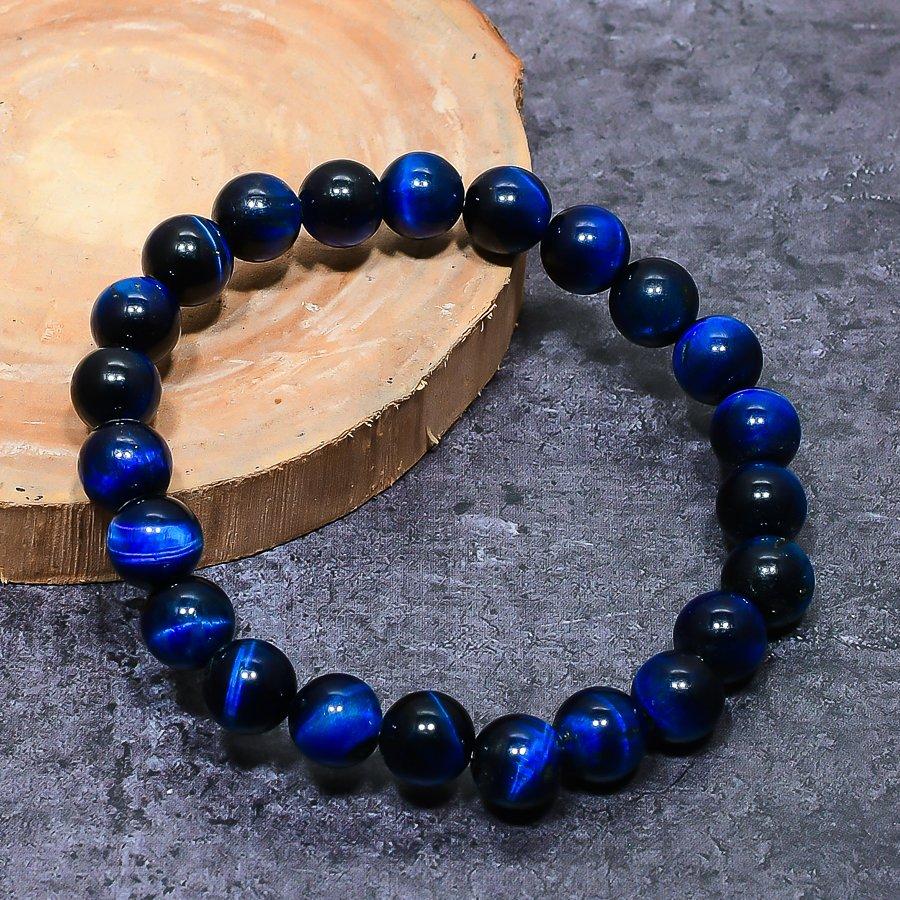 Natural Blue Monalisa Stone Gemstone Handmade Cuff Adjustable ETC-9736