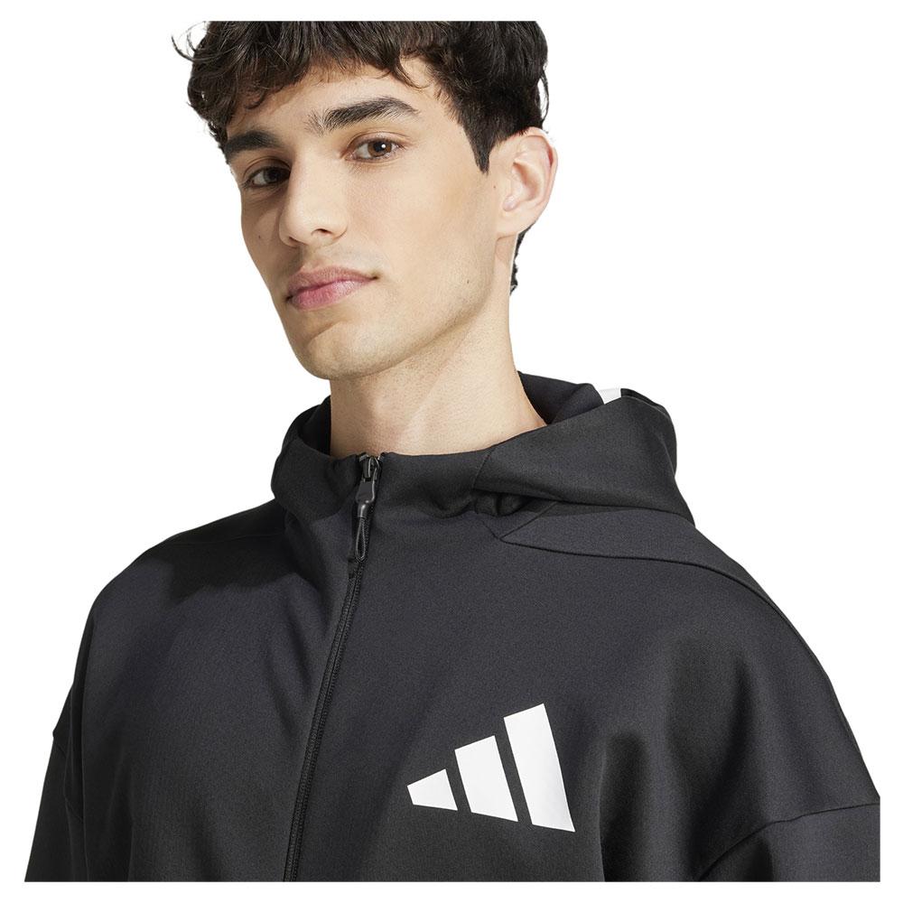 Adidas Z.N.E. Full Zip Sweatshirt Triple Layer Fabric Black