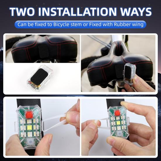 Uzaktan Kumandalı Kablosuz LED Çakar Işıklar Su Geçirmez Şarj Edilebilir 500mAh Yüksek Parlaklıkta Flaş Araba Gece Uyarı Işıkları Araba Motosiklet Bisiklet için