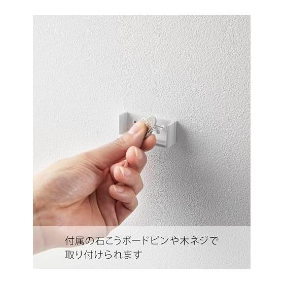 Yamazaki Jitsugyo [Gypsum Board Pin and Wood Screws Included] Wall Fan Holder, Suitable for Plaster Board Walls, White, Approx. W5.5 X D1.7 X H2.2cm