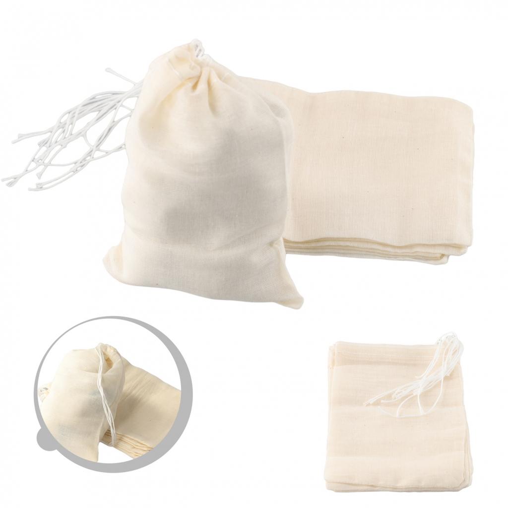 Drawstring Empty Tea Filter Bags Cooking Spice Separate Loose Tea Pouch*10pcs