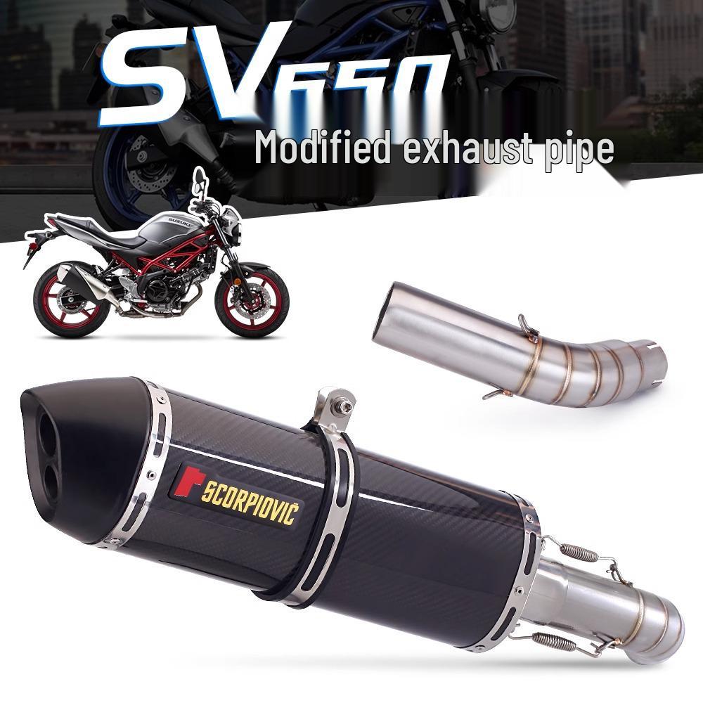 SV650 Stainless Steel Exhaust and Muffler Kit for Motorcycles - Easy Installation