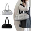 Women Korean Styles Stylish Commuters Shoulder Bag Soft Texture PU Leather Underarm Handbag Purse with Spacious Storage  Silver
