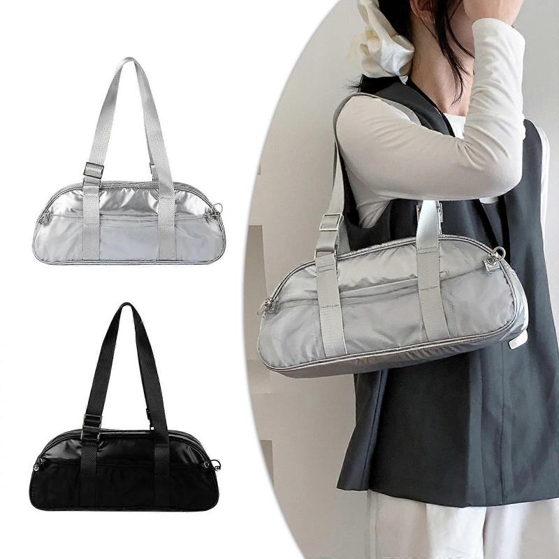 Women Korean Styles Stylish Commuters Shoulder Bag Soft Texture PU Leather Underarm Handbag Purse with Spacious Storage  Silver