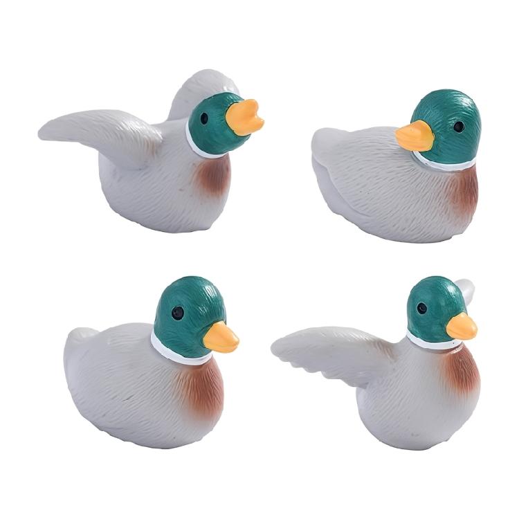 

Pack of 4 Practical Green Head Duck Shape Resin Ornament Resin Models Suitable for Charm Home and Office Decoration 1