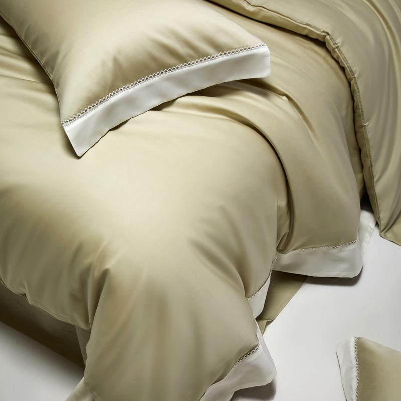 Luxury 200s Lenzing Tencel Bedding Set: Skin-Friendly Bed Sheets, Silk Smooth Duvet Cover, Bare Sleep Bed Skirt.