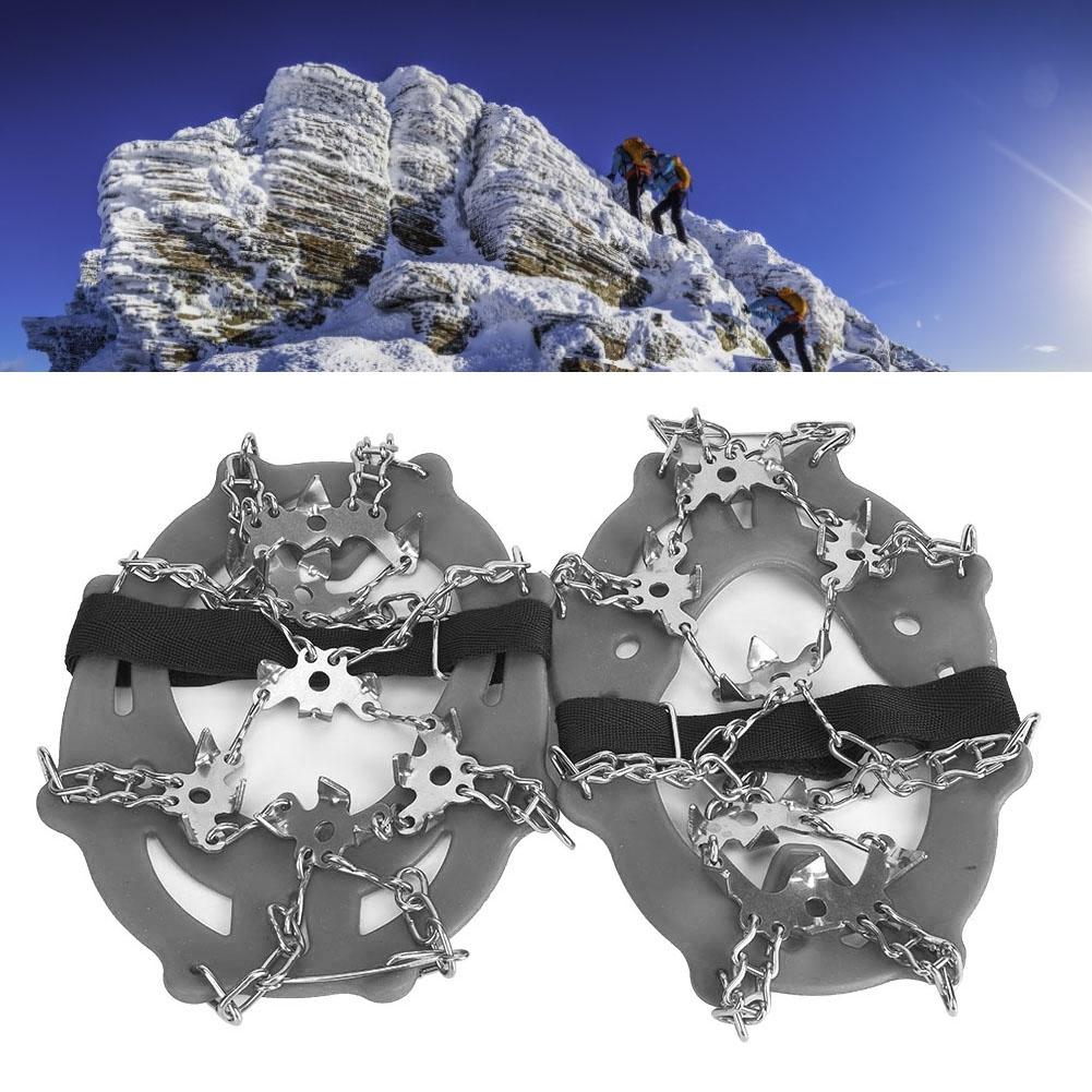1 pár univerzális 19 fogú csúszásgátló jégjáró cipőtalp tüskékkel, hágóvas túrázáshoz