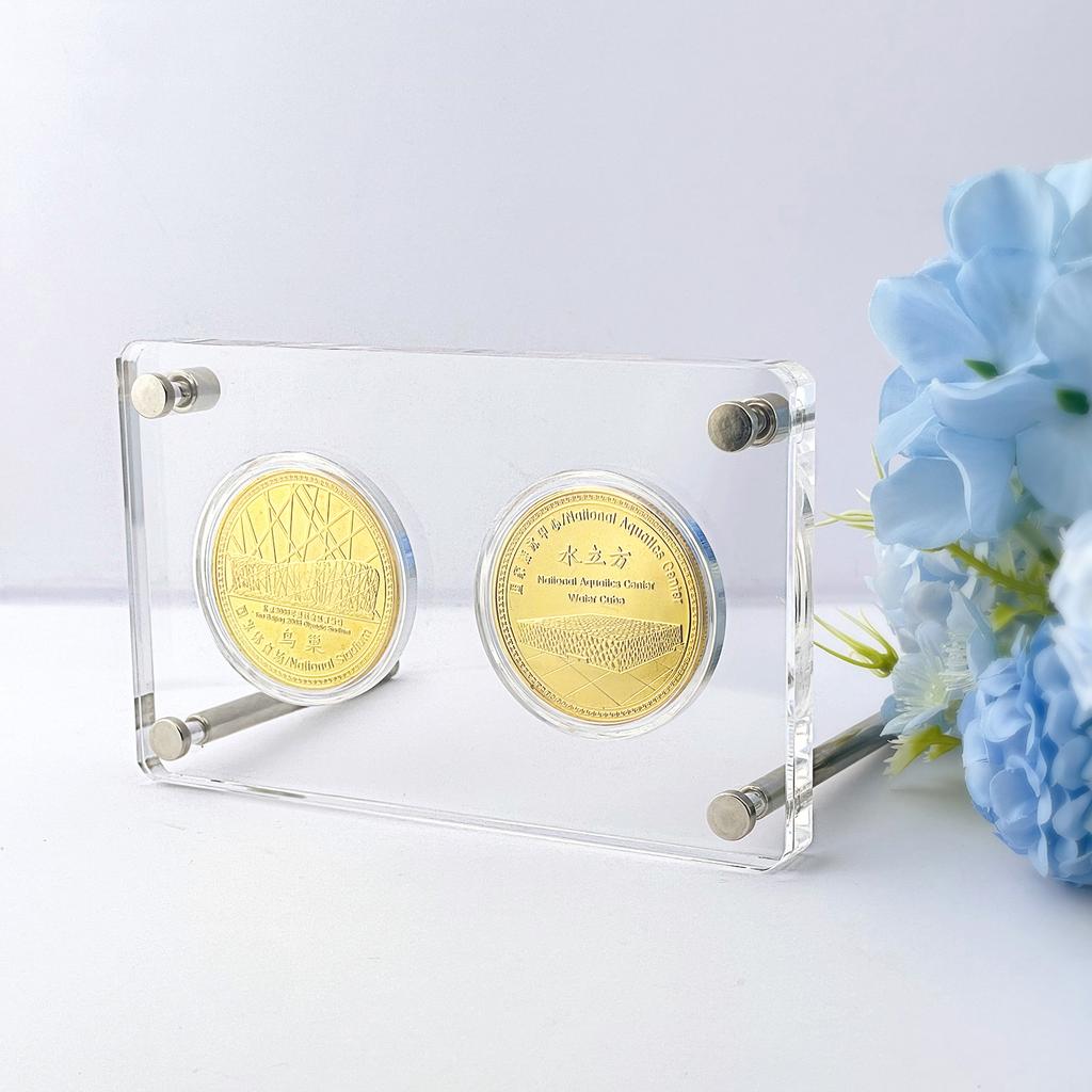 Commemorative Coin Storage Rack, Ornament, Transparent, Acrylic, Coin Display Rack, Commemorative Medal Collection Box, Suitable for 40mm/45mm