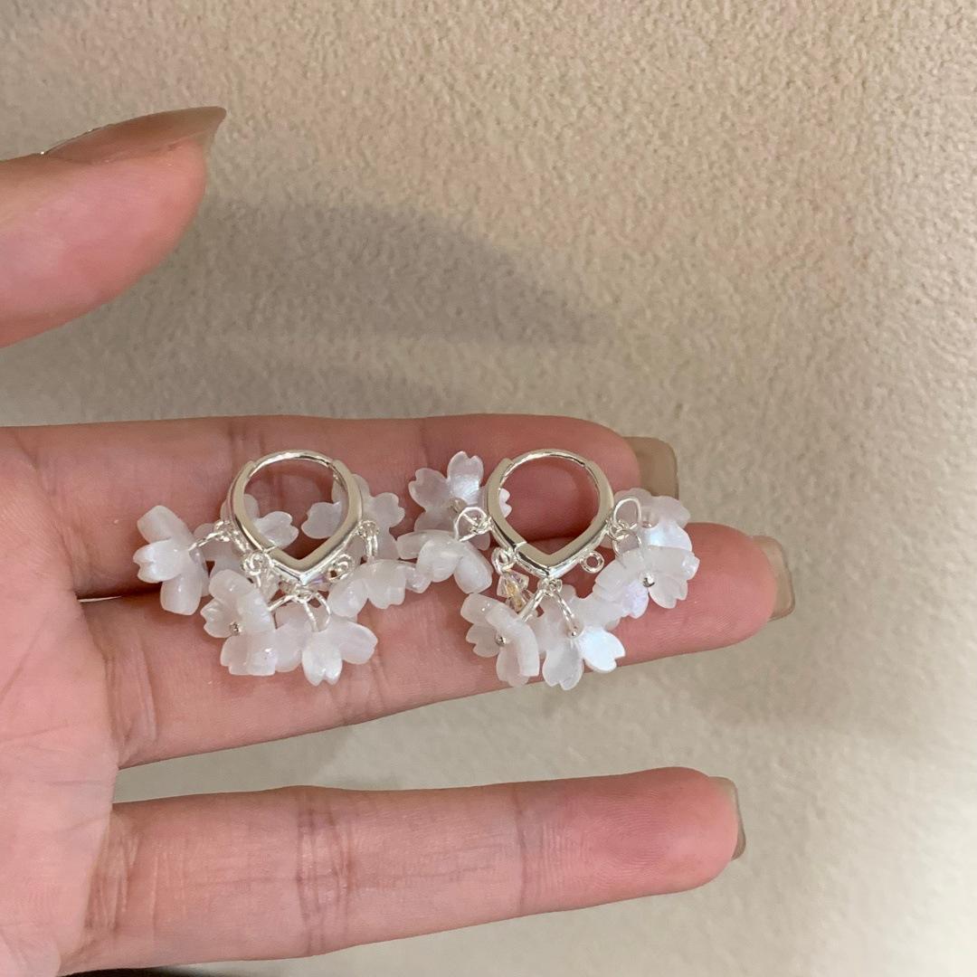 Flower Hoop Earrings Luxury Elegant Stylish Women Jewelry